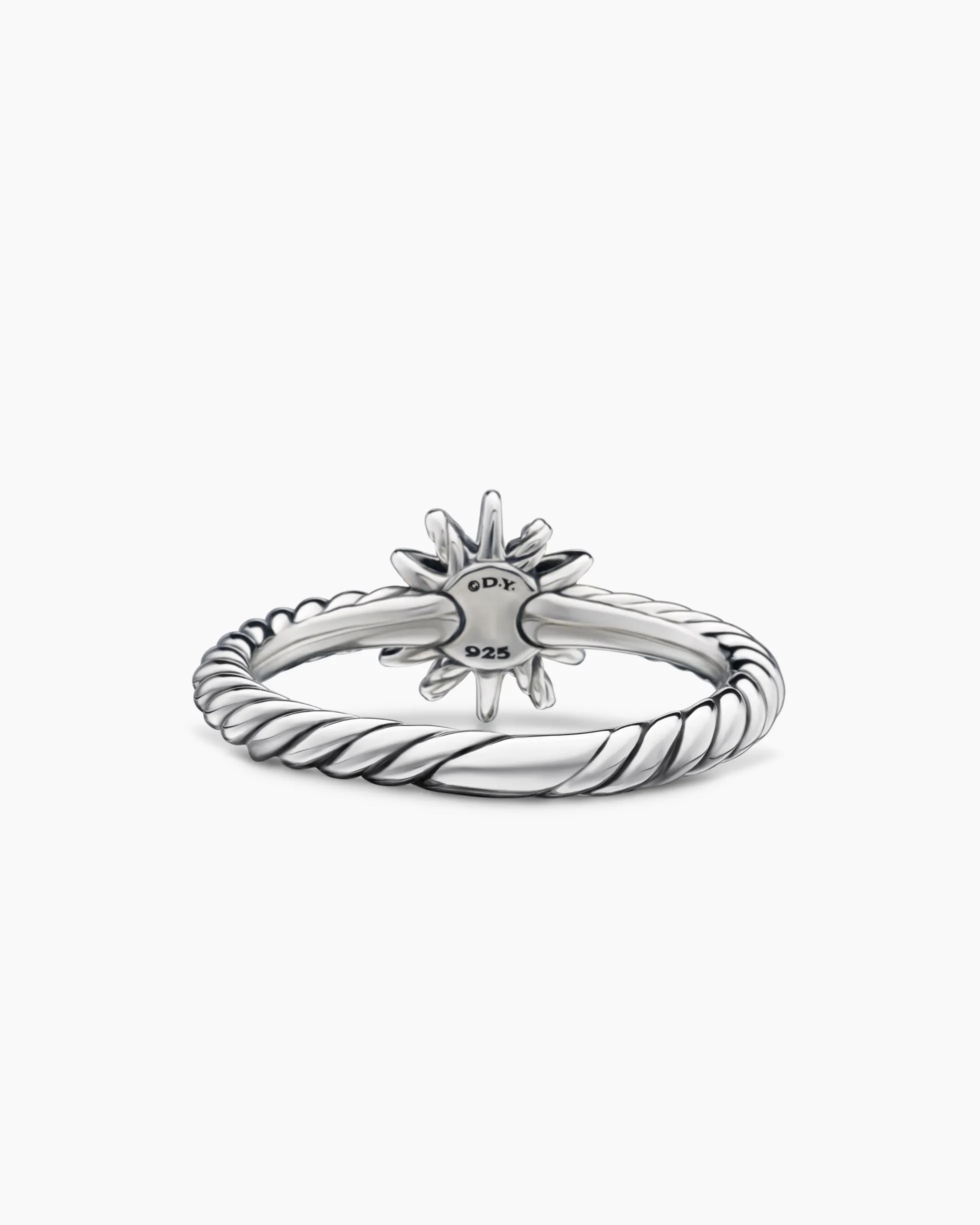 Starburst Teen Ring Sterling Silver with Center Diamond, 8mm
