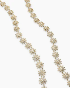 Starburst Tennis Necklace 18K Yellow Gold with Diamonds, 12.5mm