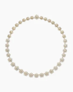 Starburst Tennis Necklace 18K Yellow Gold with Diamonds, 12.5mm