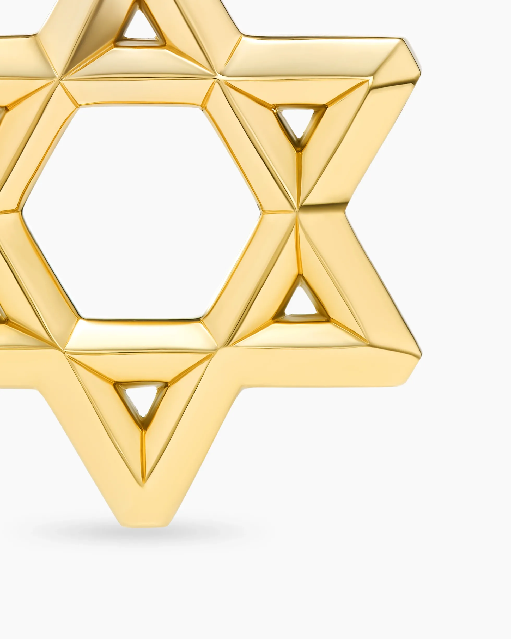 Star of David Pendant 18K Yellow Gold with Diamonds, 19mm