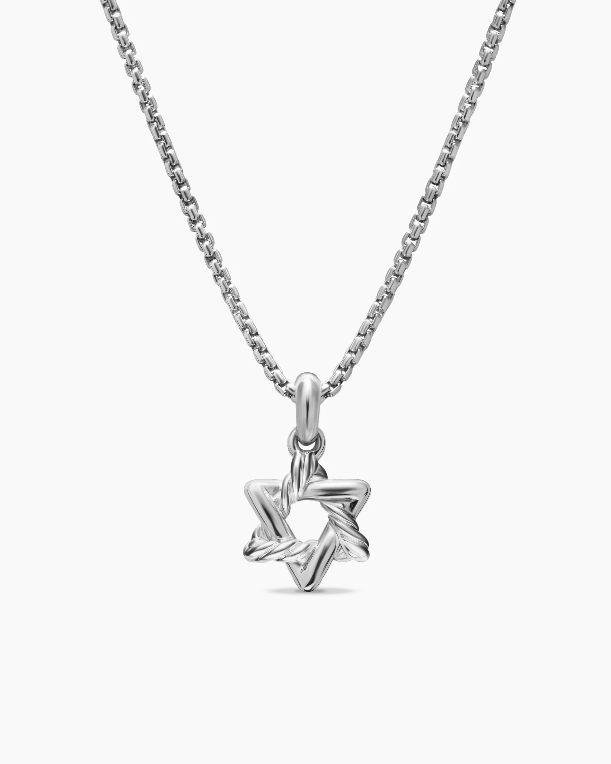 Star of David Pendant Necklace Sterling Silver, 12.3mm