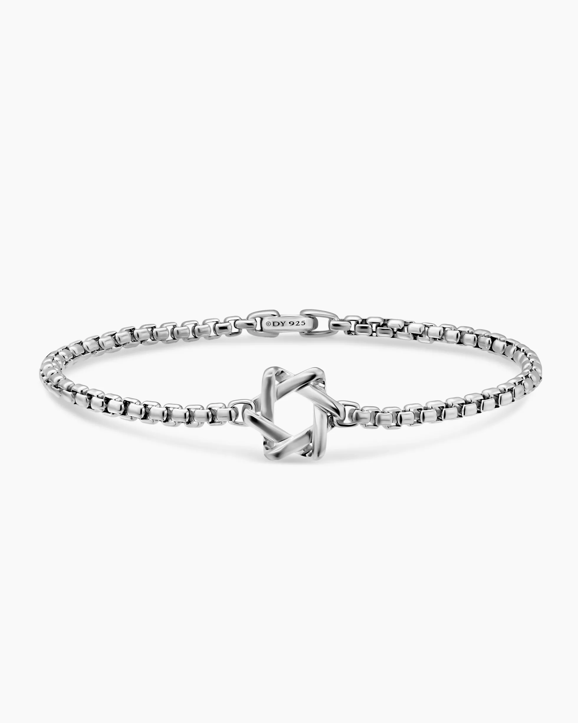 Star of David Station Bracelet Sterling Silver, 3.6mm