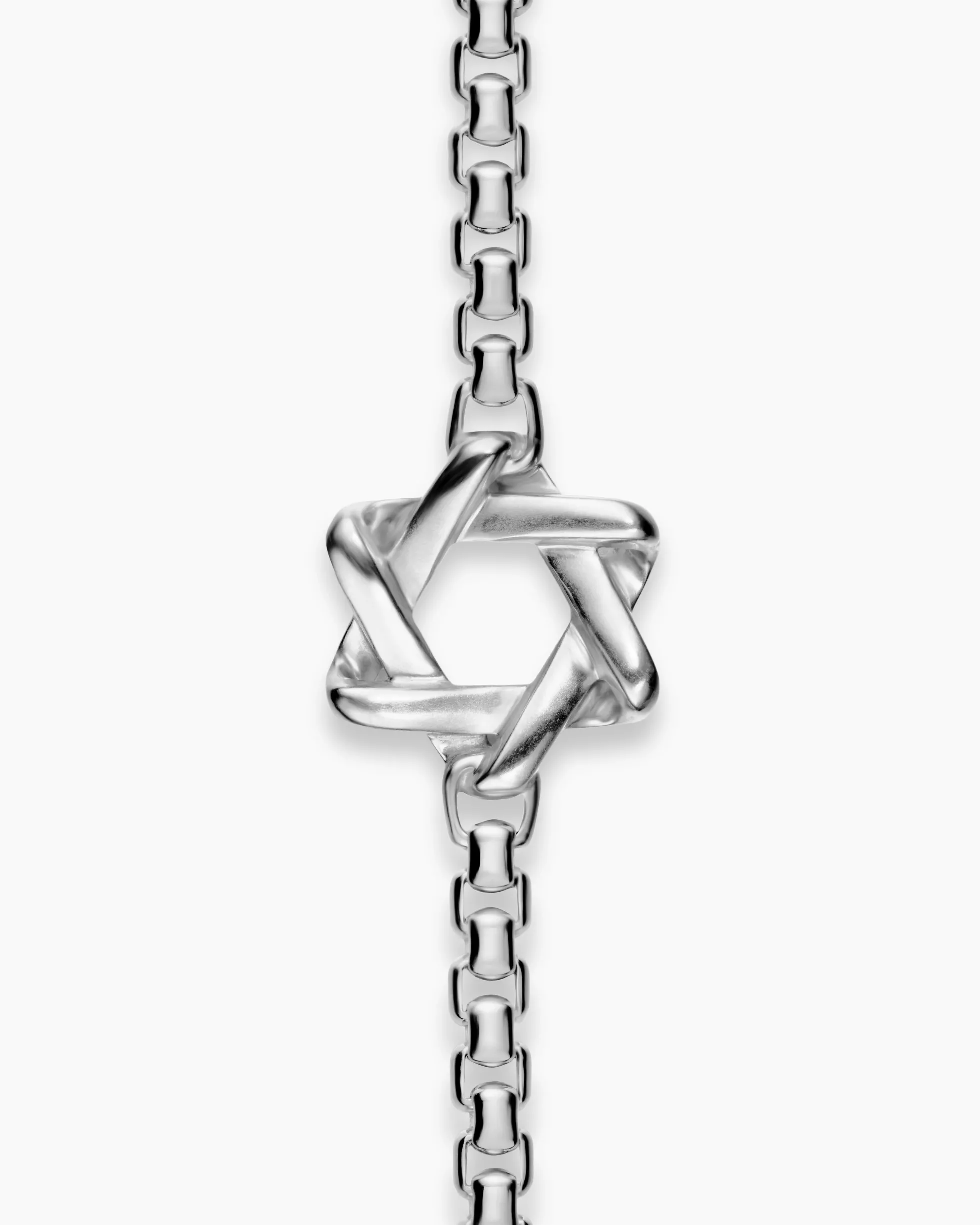 Star of David Station Bracelet Sterling Silver, 3.6mm