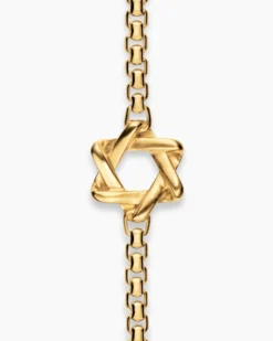 Star of David Station Bracelet 18K Yellow Gold, 3.4mm