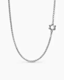 Star of David Station Necklace Sterling Silver, 3.6mm