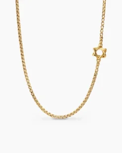 Star of David Station Necklace 18K Yellow Gold, 3.4mm