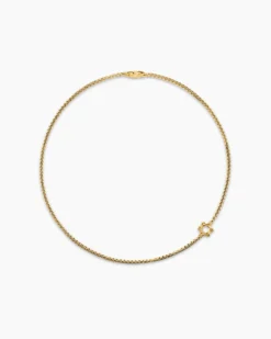 Star of David Station Necklace 18K Yellow Gold, 3.4mm