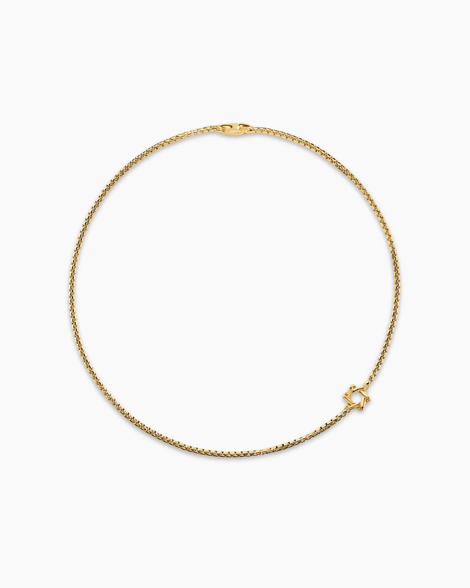 Star of David Station Necklace 18K Yellow Gold, 3.4mm