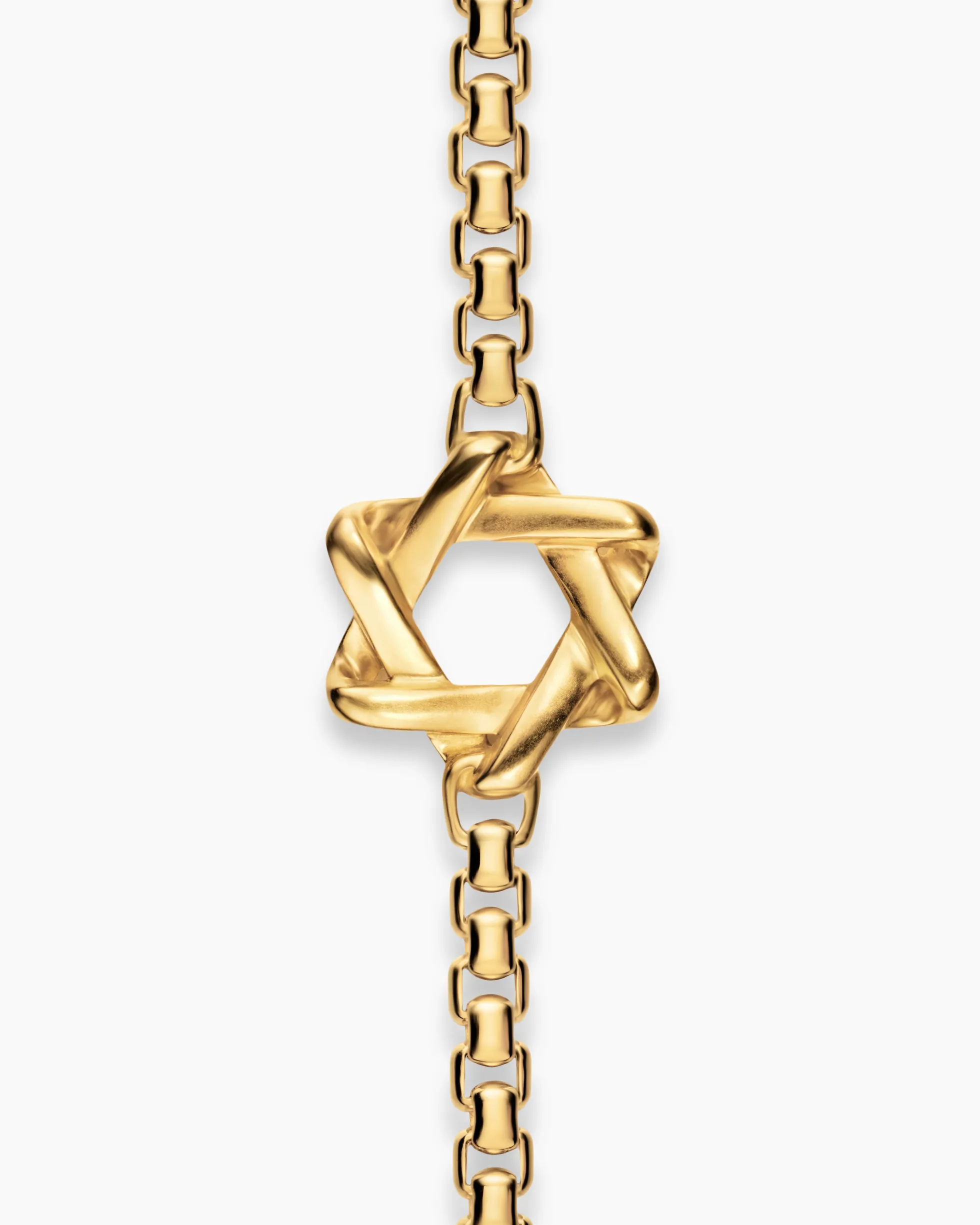 Star of David Station Necklace 18K Yellow Gold, 3.4mm
