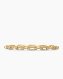 Stax Chain Link Bracelet 18K Yellow Gold with Diamonds, 4mm