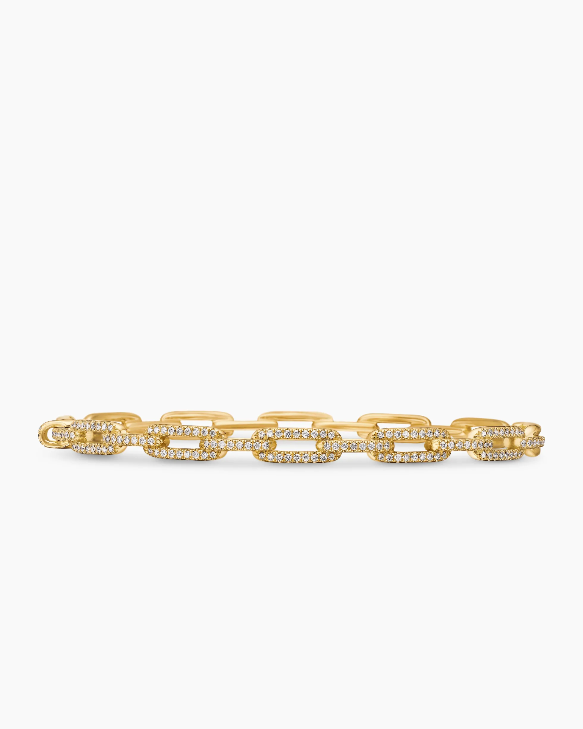Stax Chain Link Bracelet 18K Yellow Gold with Diamonds, 4mm