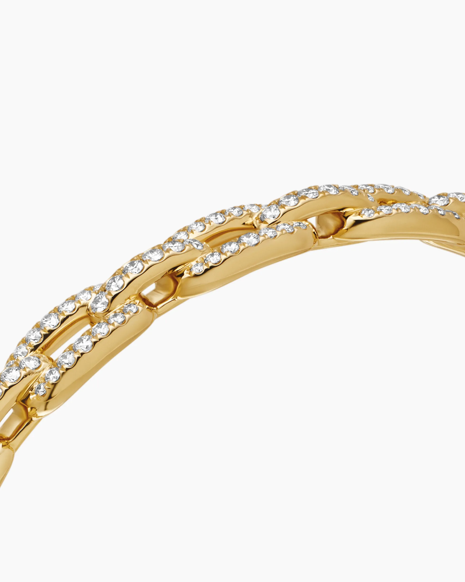 Stax Chain Link Bracelet 18K Yellow Gold with Diamonds, 7mm