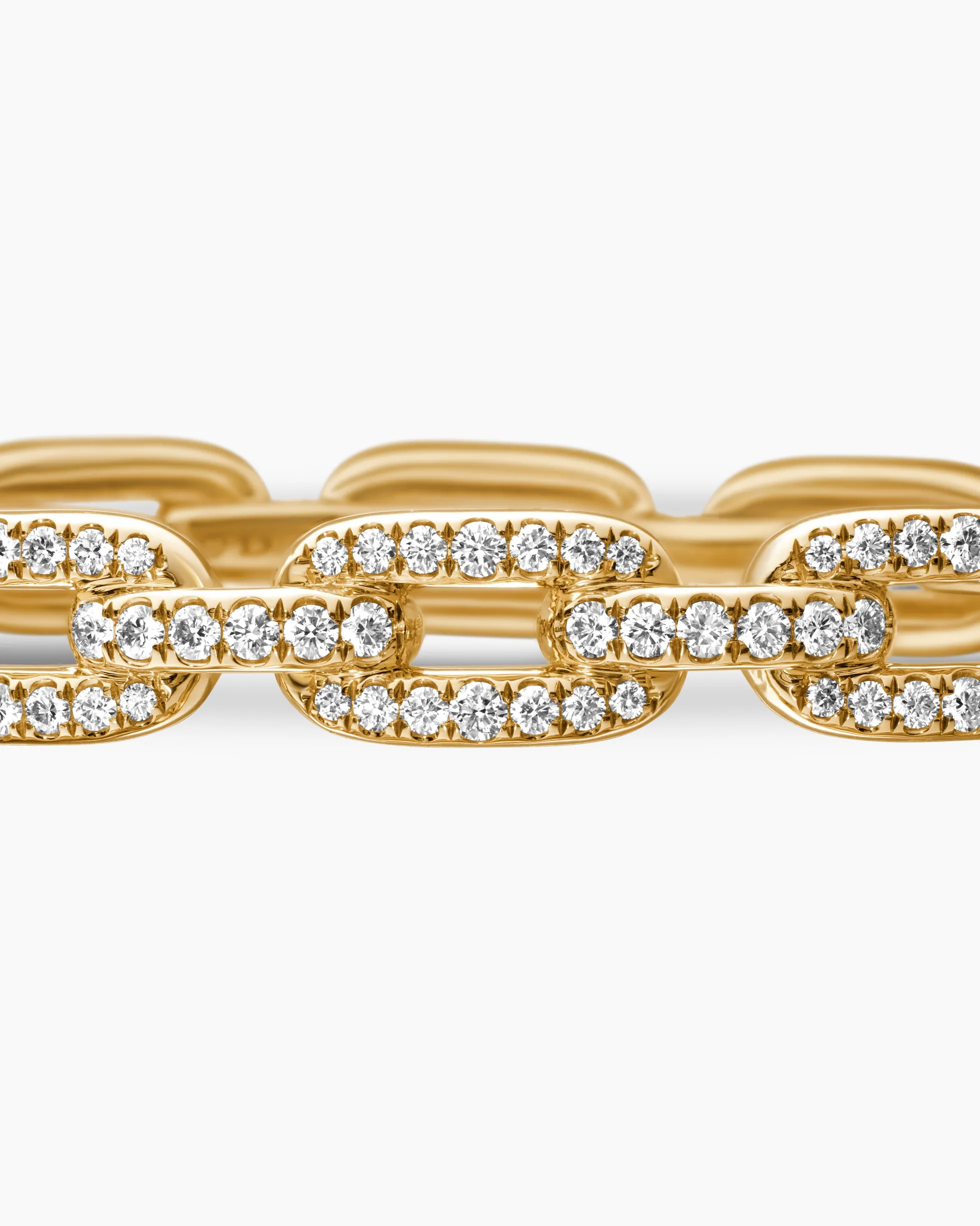 Stax Chain Link Bracelet 18K Yellow Gold with Diamonds, 7mm