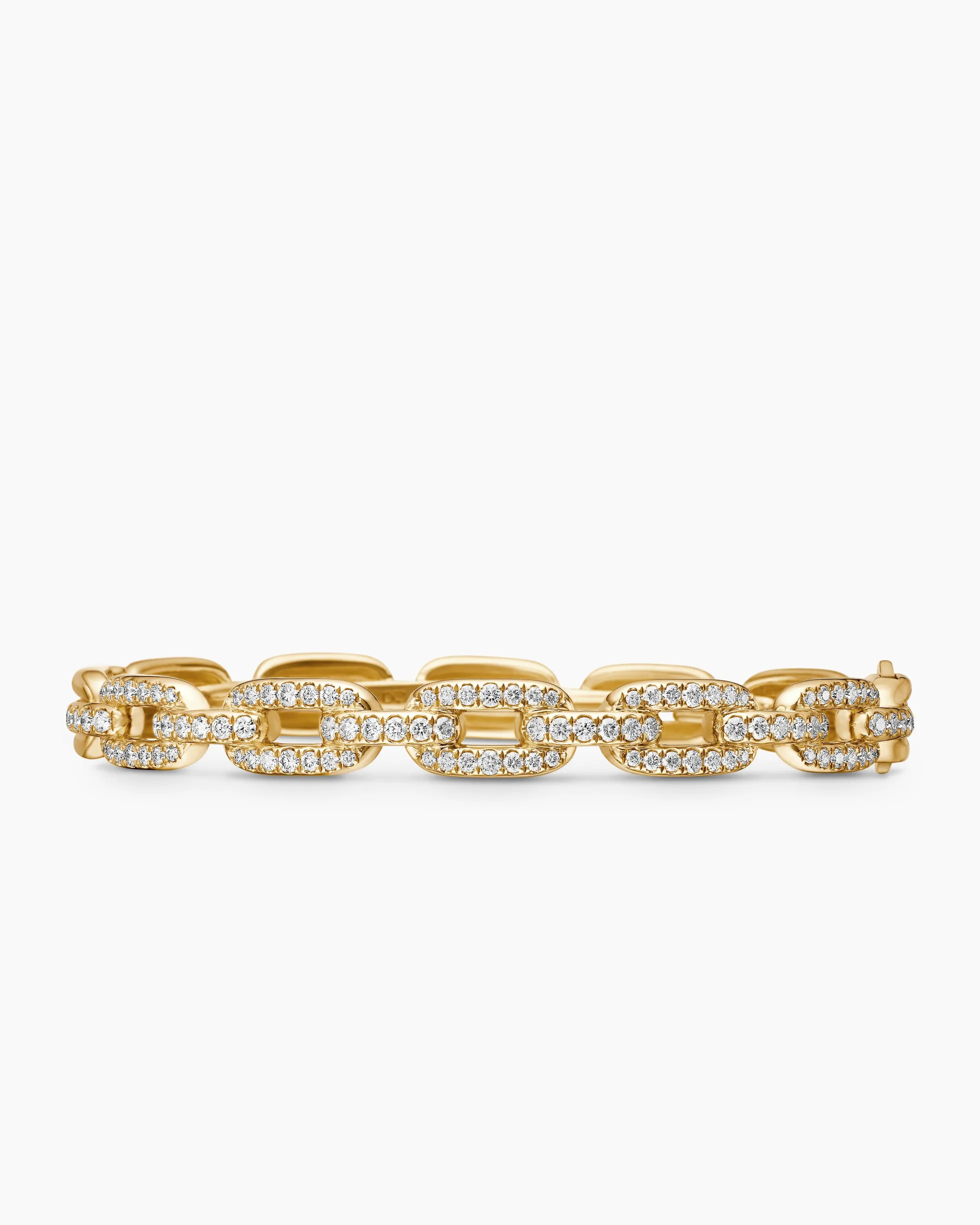 Stax Chain Link Bracelet 18K Yellow Gold with Diamonds, 7mm