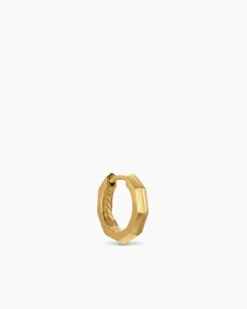 Stax Faceted Huggie Hoop 18K Yellow Gold, 13.1mm