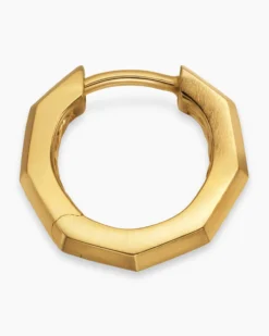 Stax Faceted Huggie Hoop 18K Yellow Gold, 13.1mm