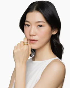 Stax Five Row Ring 18K Yellow Gold with Diamonds, 15mm
