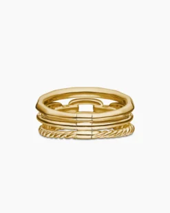 Stax Three Row Ring 18K Yellow Gold with Diamonds, 9.5mm