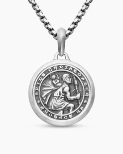 St. Christopher Amulet Sterling Silver, 26.5mm