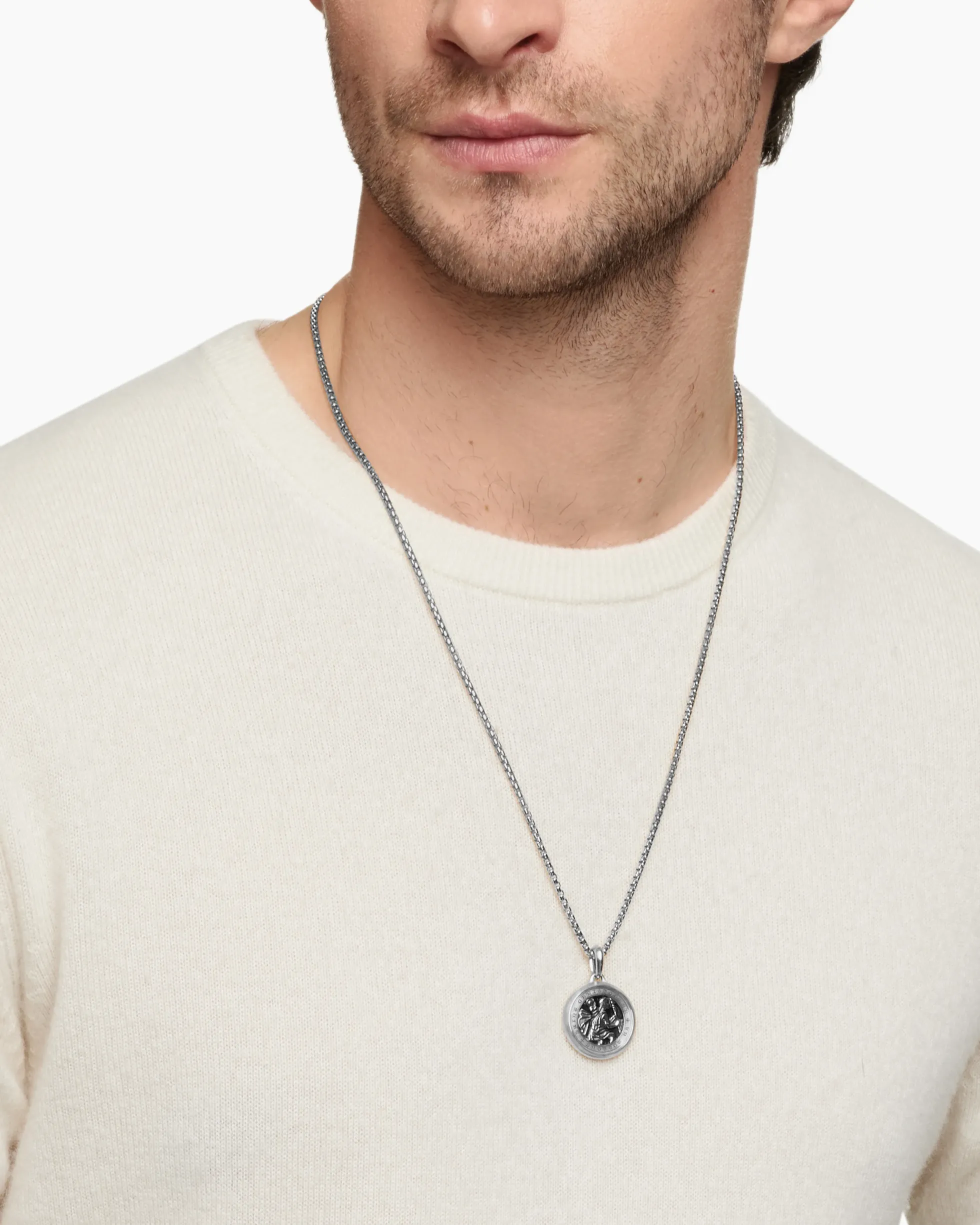St. Christopher Amulet Sterling Silver, 26.5mm