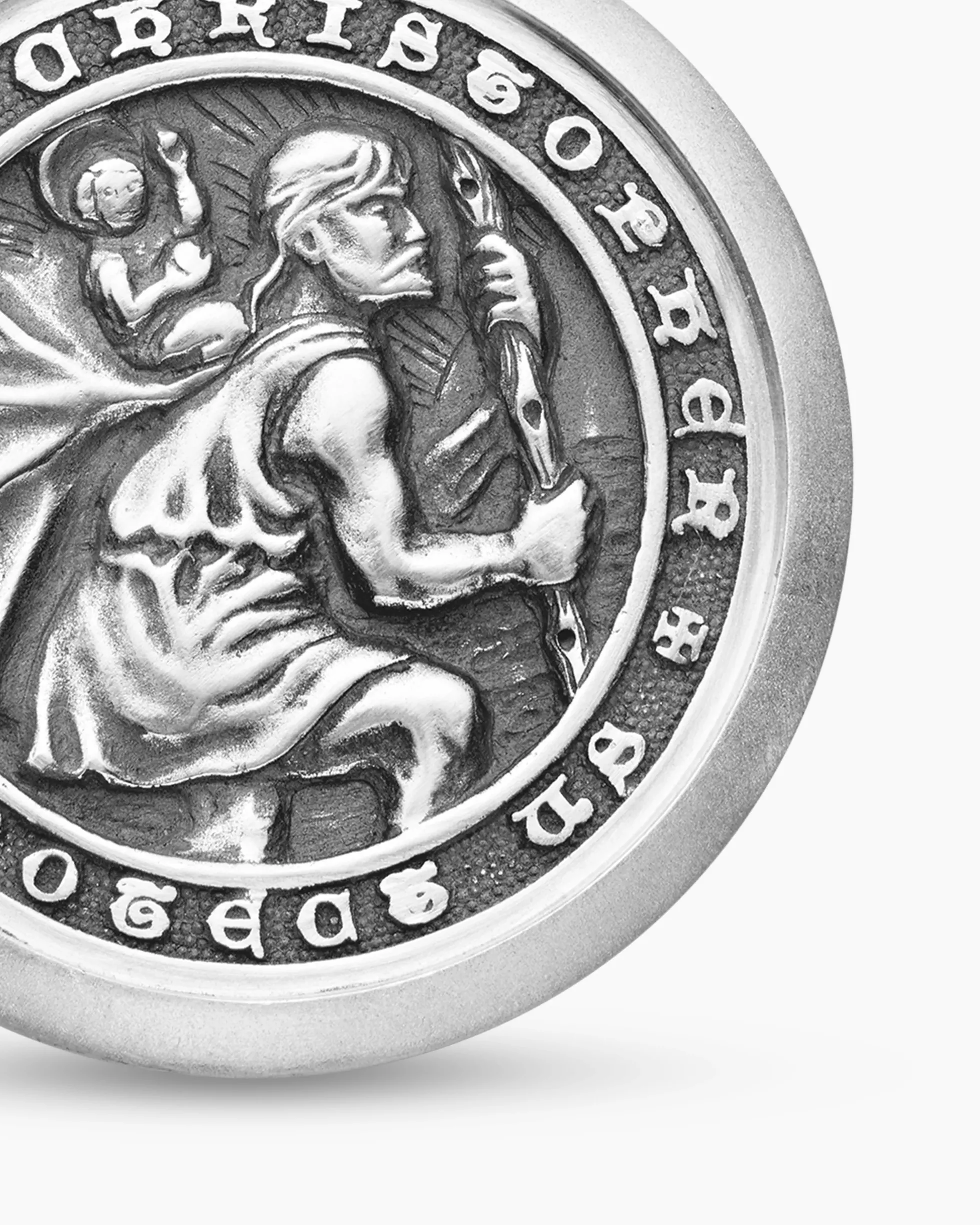 St. Christopher Amulet Sterling Silver, 26.5mm