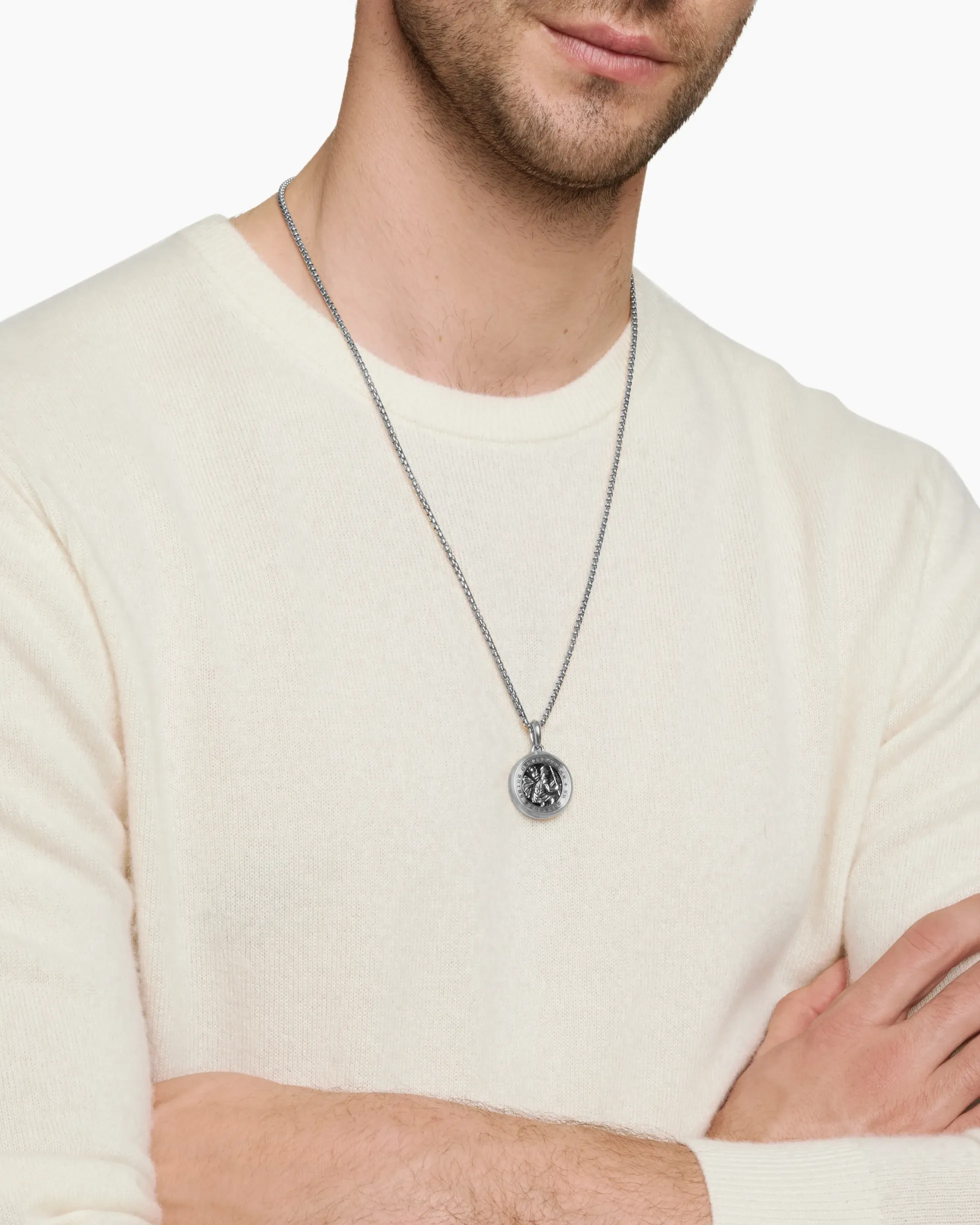St. Christopher Amulet Sterling Silver, 26.5mm