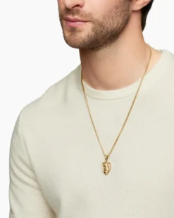 St. Michael Amulet 18K Yellow Gold with Diamonds, 26mm