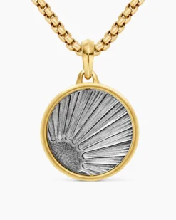 Storm Duality Amulet Sterling Silver with 18K Yellow Gold, 23.6mm