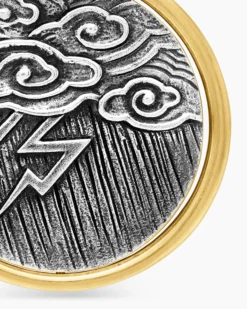 Storm Duality Amulet Sterling Silver with 18K Yellow Gold, 23.6mm