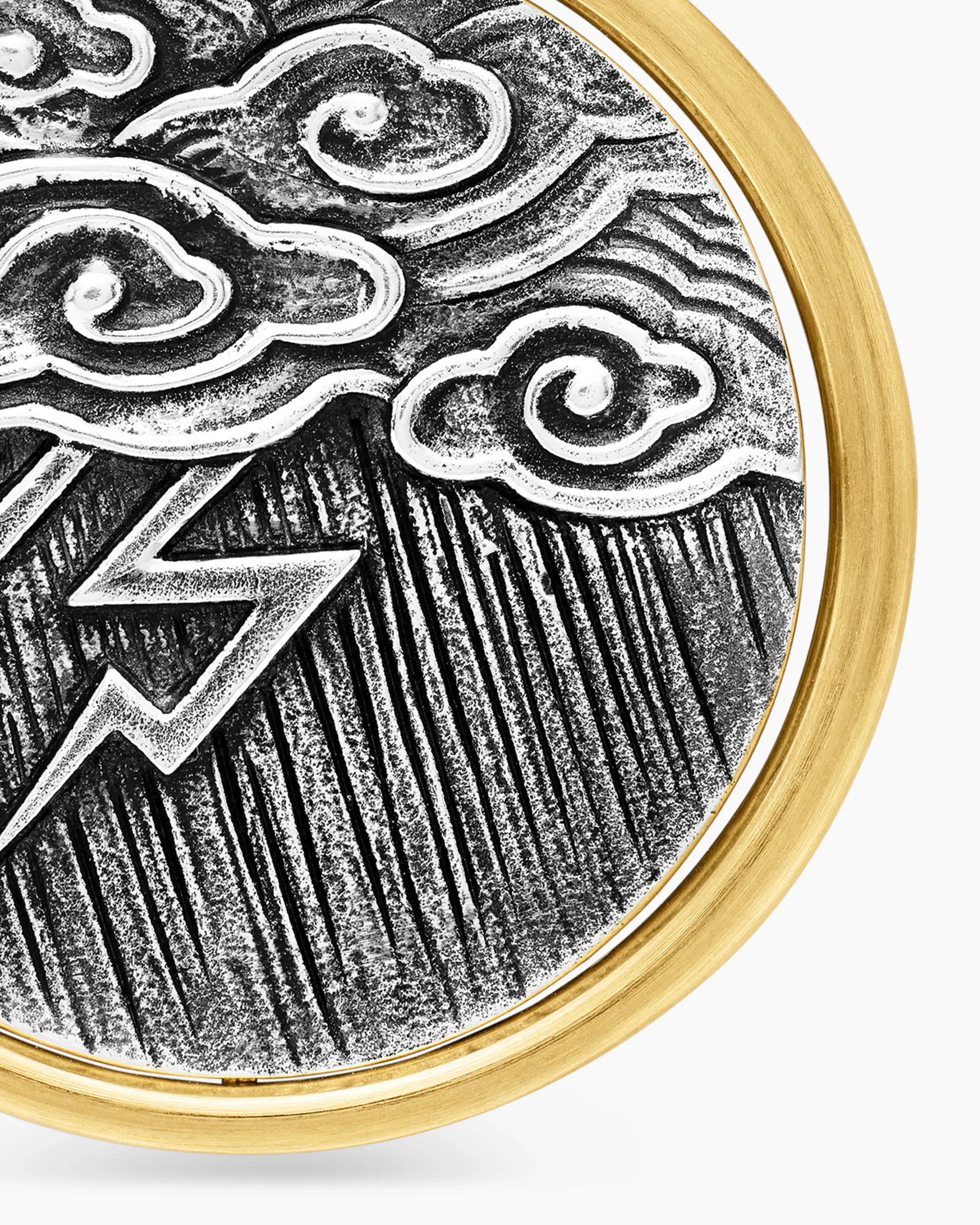 Storm Duality Amulet Sterling Silver with 18K Yellow Gold, 23.6mm