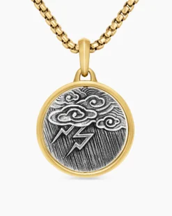 Storm Duality Amulet Sterling Silver with 18K Yellow Gold, 23.6mm