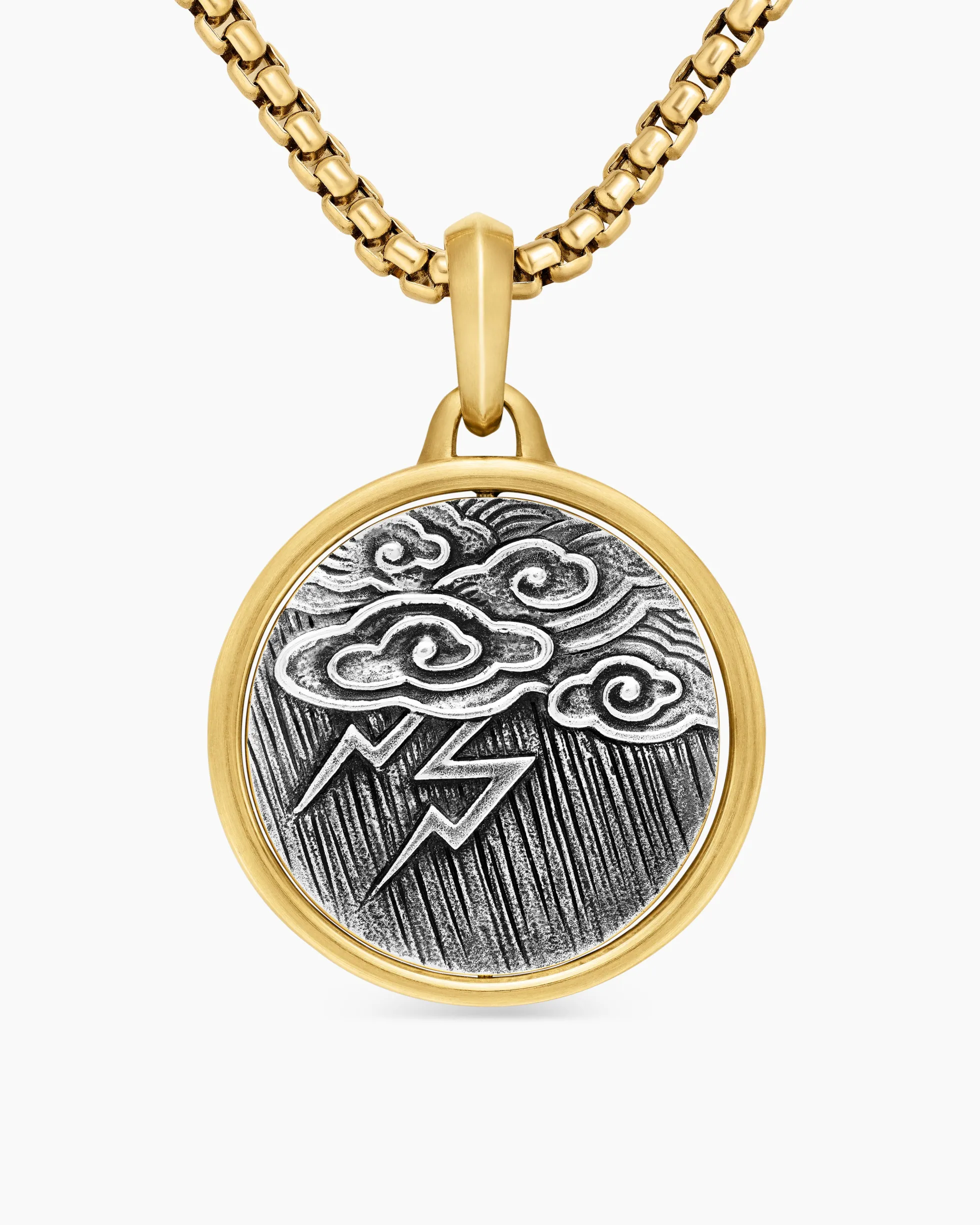 Storm Duality Amulet Sterling Silver with 18K Yellow Gold, 23.6mm