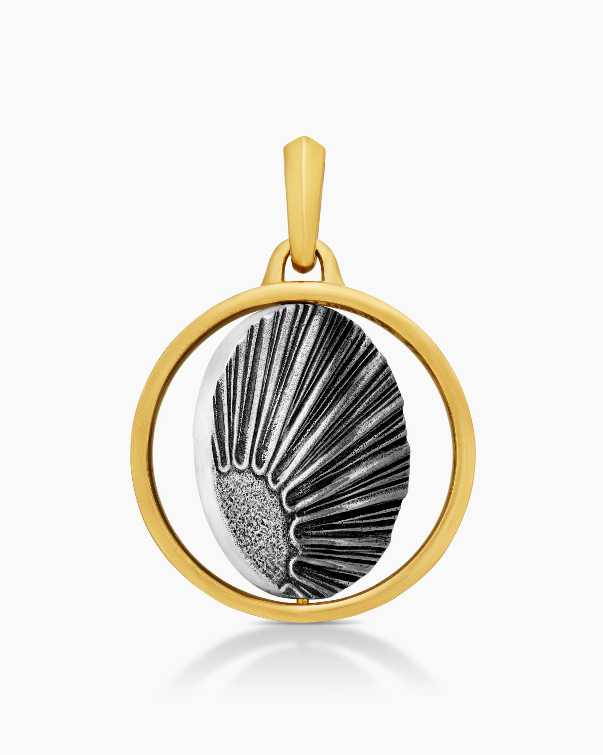 Storm Duality Amulet Sterling Silver with 18K Yellow Gold, 23.6mm