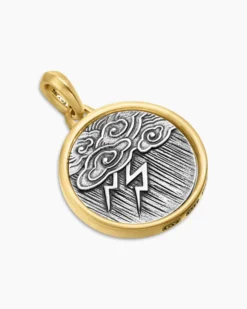 Storm Duality Amulet Sterling Silver with 18K Yellow Gold, 23.6mm