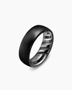 Streamline® Band Ring Black Titanium, 7.6mm