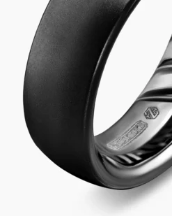 Streamline® Band Ring Black Titanium, 7.6mm