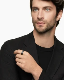 Streamline® Band Ring Black Titanium, 6mm