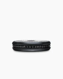 Streamline® Band Ring Black Titanium with Black Diamonds, 6mm