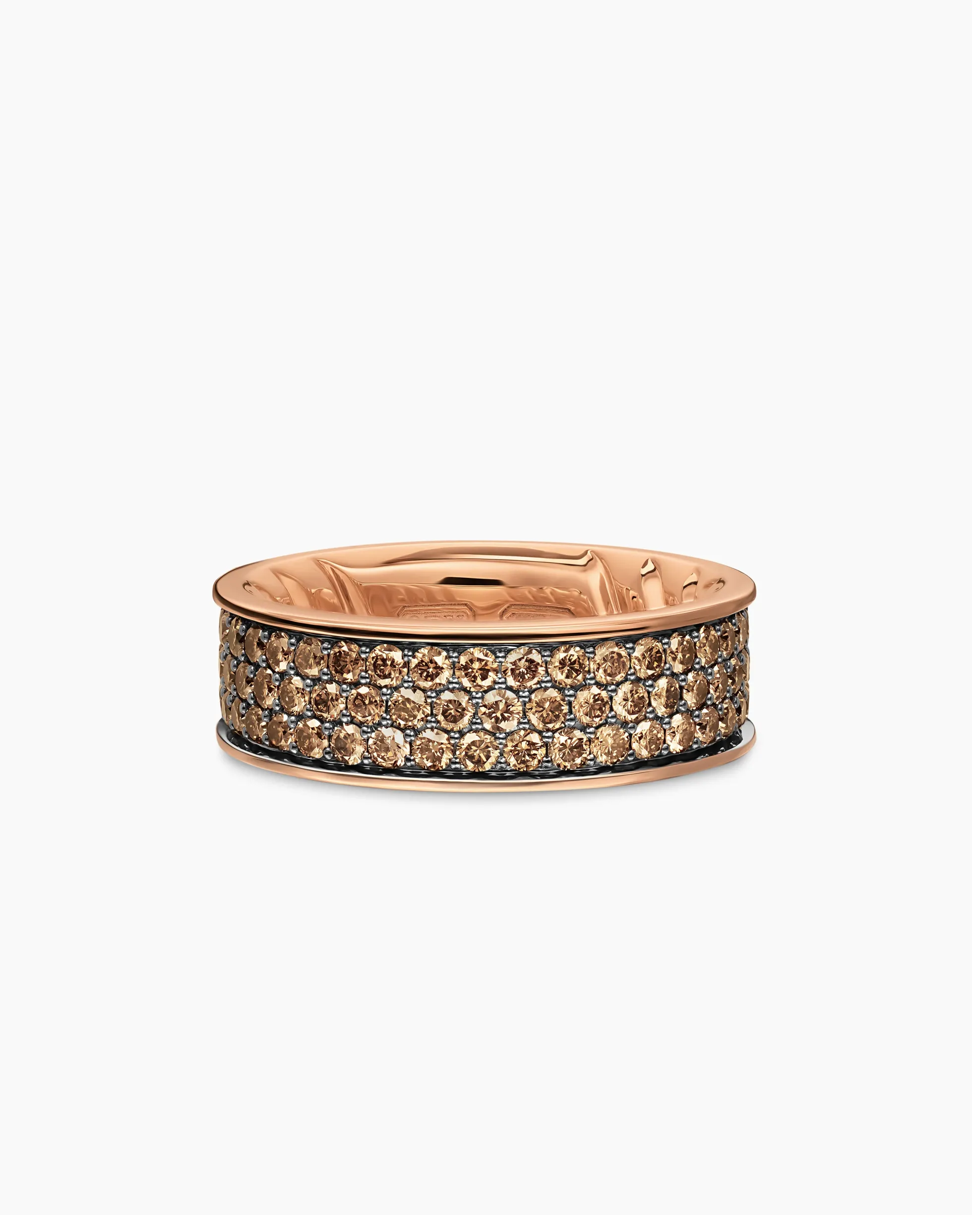 Streamline® Band Ring 18K Rose Gold with Cognac Diamonds, 7.6mm