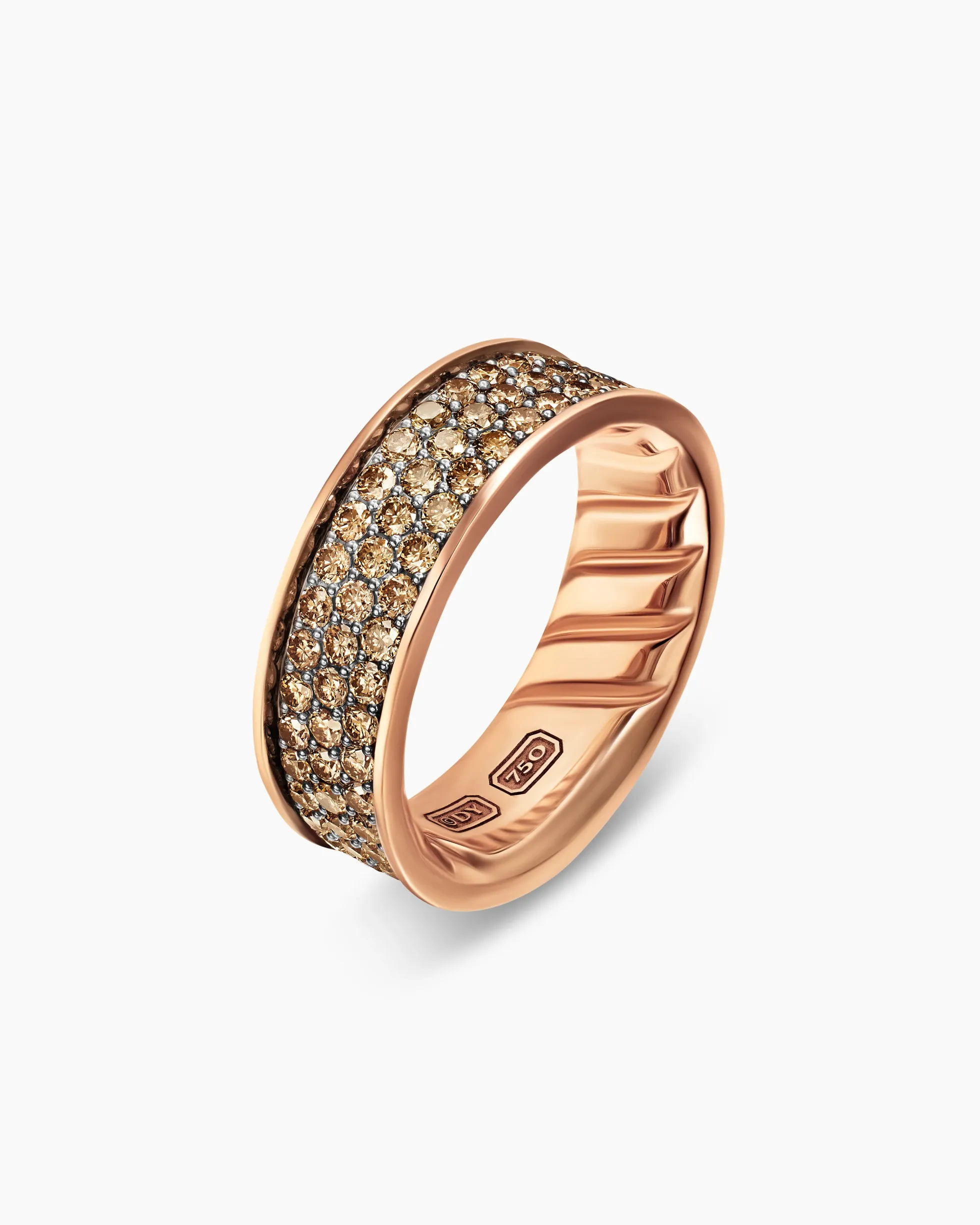 Streamline® Band Ring 18K Rose Gold with Cognac Diamonds, 7.6mm