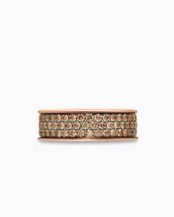 Streamline® Band Ring 18K Rose Gold with Cognac Diamonds, 7.6mm