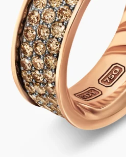 Streamline® Band Ring 18K Rose Gold with Cognac Diamonds, 7.6mm