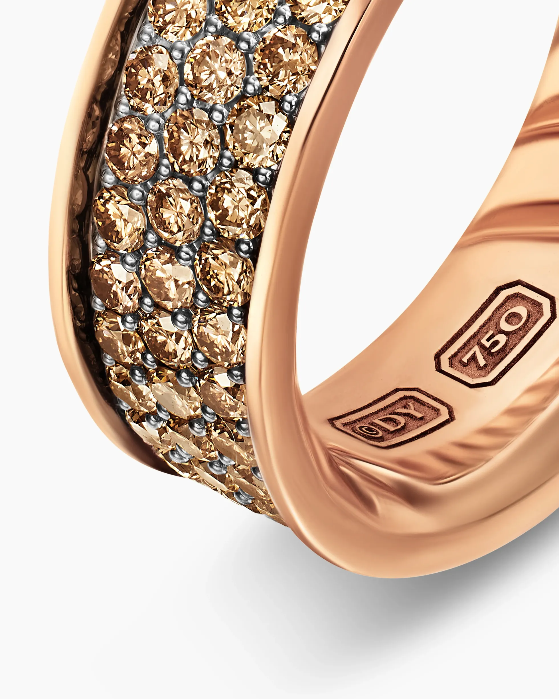 Streamline® Band Ring 18K Rose Gold with Cognac Diamonds, 7.6mm
