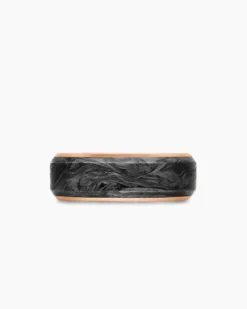 Streamline® Band Ring 18K Rose Gold with Forged Carbon, 8mm