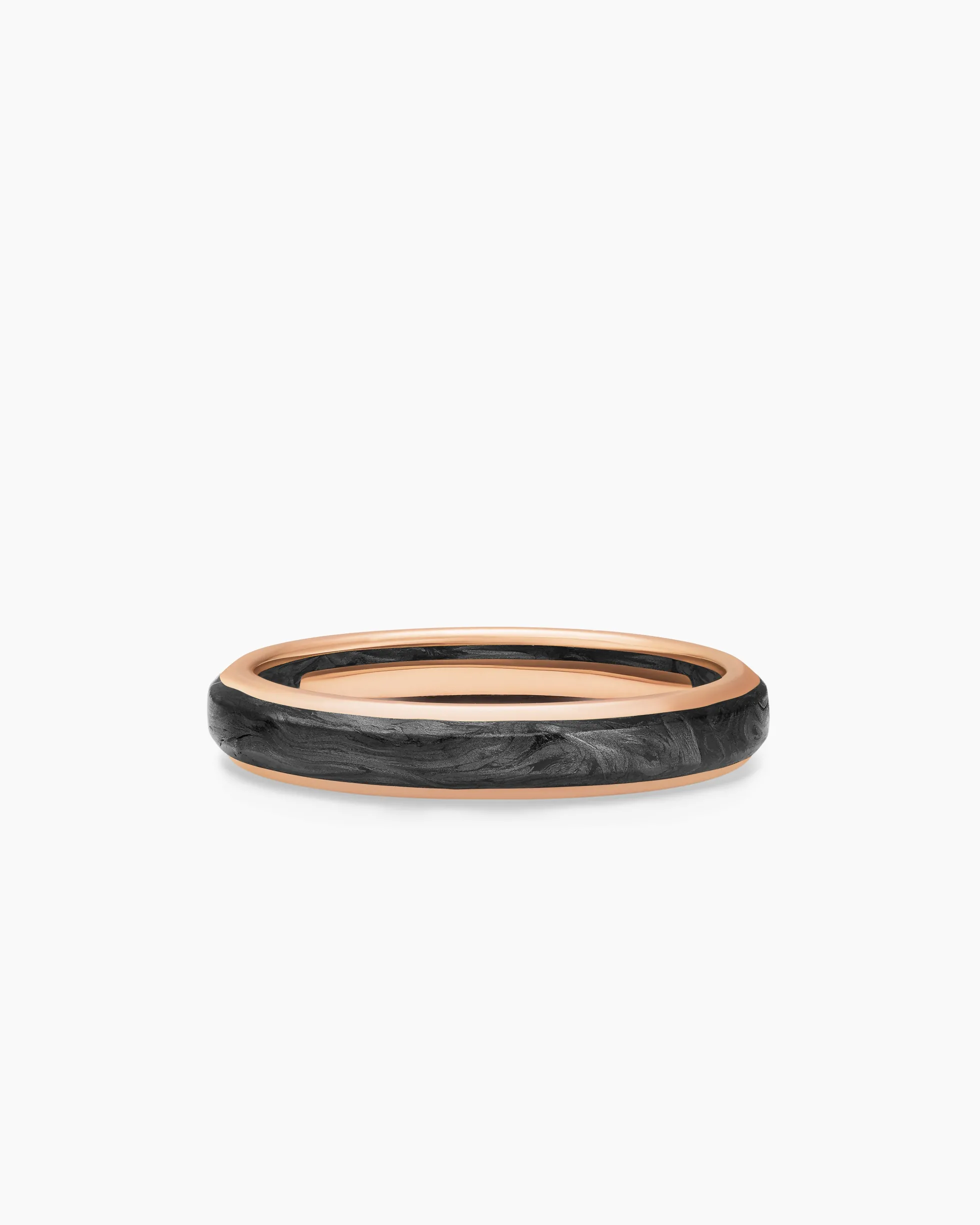 Streamline® Band Ring 18K Rose Gold with Forged Carbon, 4mm