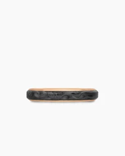 Streamline® Band Ring 18K Rose Gold with Forged Carbon, 4mm
