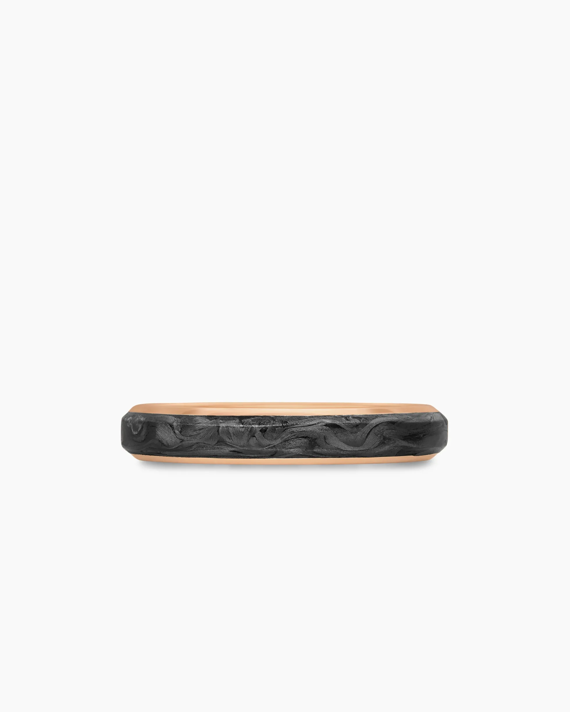 Streamline® Band Ring 18K Rose Gold with Forged Carbon, 4mm