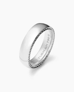 Streamline® Band Ring 18K White Gold, 6mm