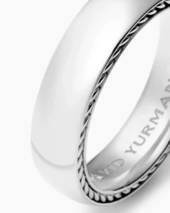 Streamline® Band Ring 18K White Gold, 6mm