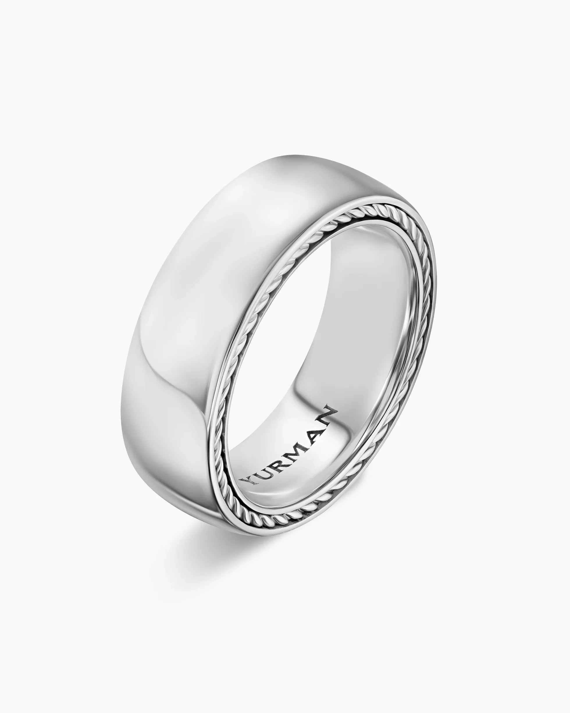 Streamline® Band Ring 18K White Gold, 8mm